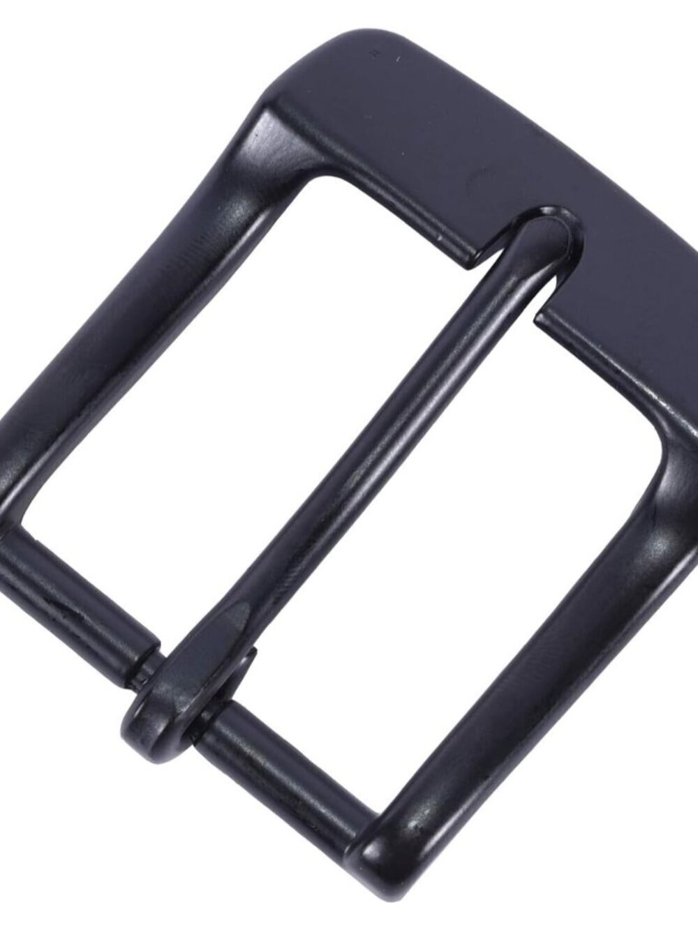 Men's Black Imported Leather Unique Replacement Belt Buckle